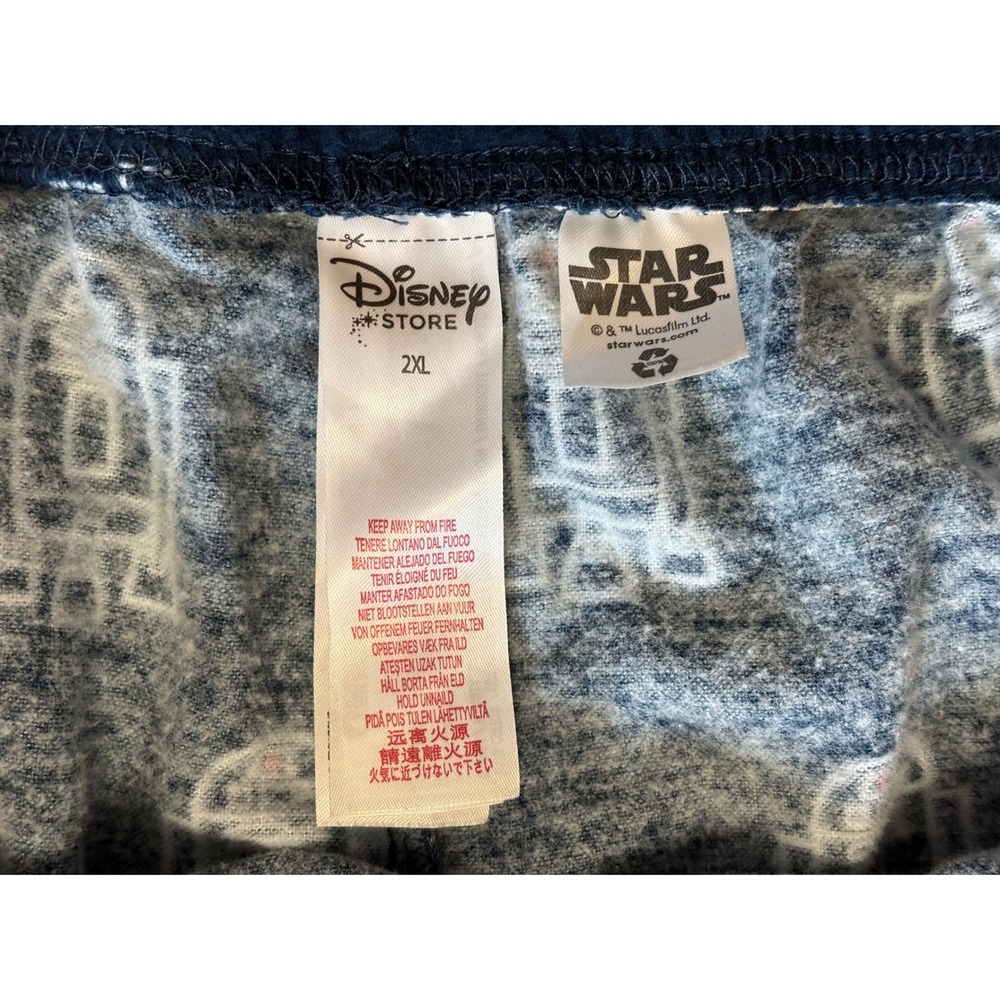 Star Wars Pajama Pants Mens 2XL Blue R2D2 Lounge Sleepwear Disney Store - Picture 10 of 11